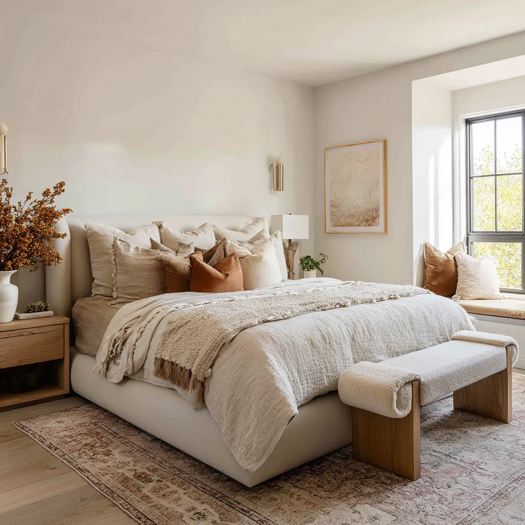 softened version of California boho, where the style comes from warmth, light, and layering rather than from a large amount of decor softened version of California boho, where the style comes from warmth, light, and layering rather than from a large amount of decor