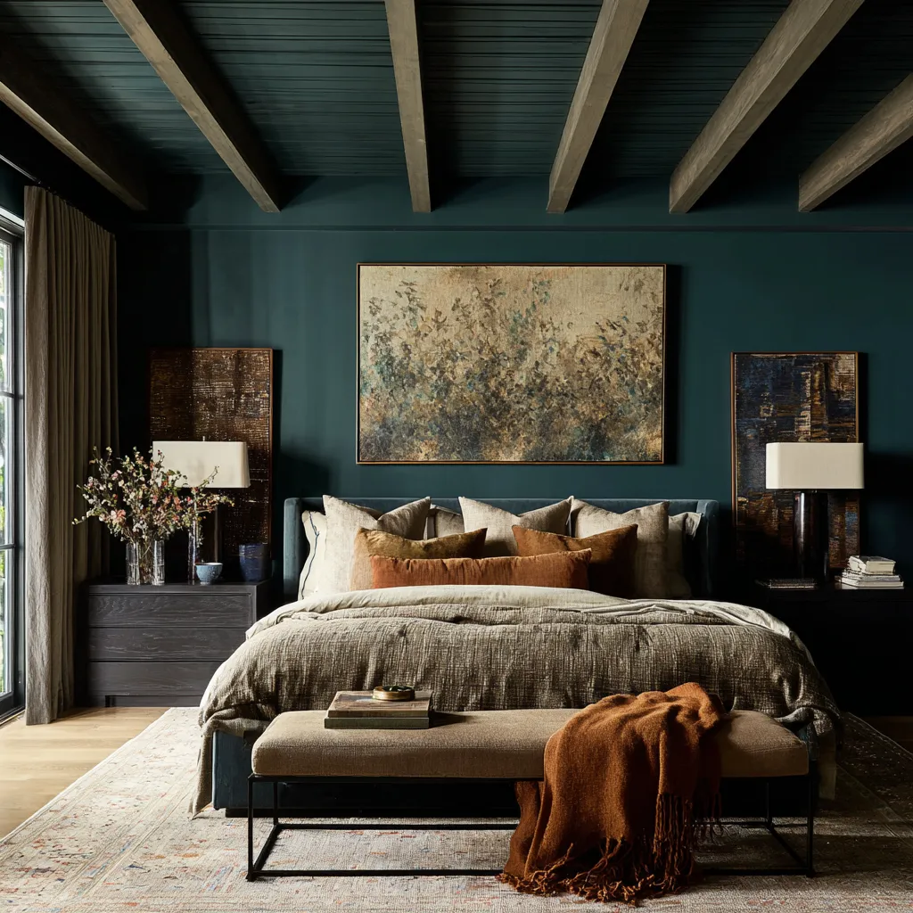 This interior design is a darker, more atmospheric version of eclectic maximalism, where the richness comes from a near-monochrome architectural shell This interior design is a darker, more atmospheric version of eclectic maximalism, where the richness comes from a near-monochrome architectural shell