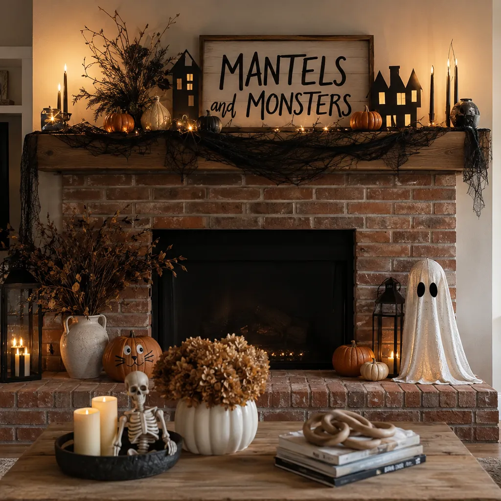The fireplace decoration uses light, darkness, layering and foreground props to temporarily change the atmosphere of the whole fireplace wall- The fireplace decoration uses light, darkness, layering and foreground props to temporarily change the atmosphere of the whole fireplace wall-