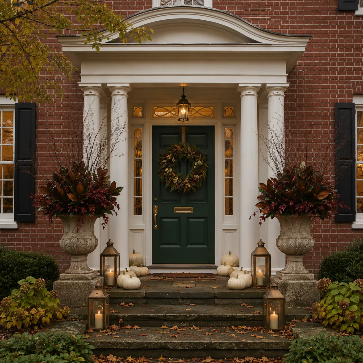 how to make a highly symmetrical architectural entrance seasonal without making the decoration rigid how to make a highly symmetrical architectural entrance seasonal without making the decoration rigid